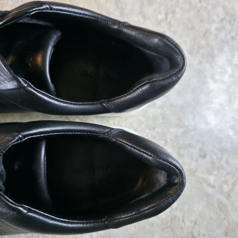Vince Black Leather Slip On Platform Chunky Shoes Women's 9 / EU 39 *Worn Once.